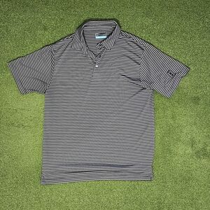 Black and White Striped Polo Shirt